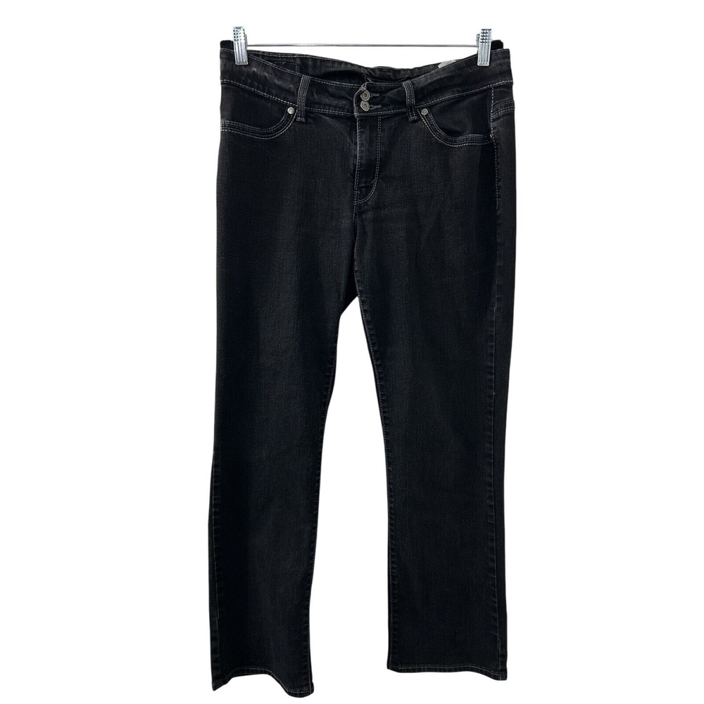 Levi's Faded Black Denim Straight Leg Jeans 14M Black Double Button Grunge Indie